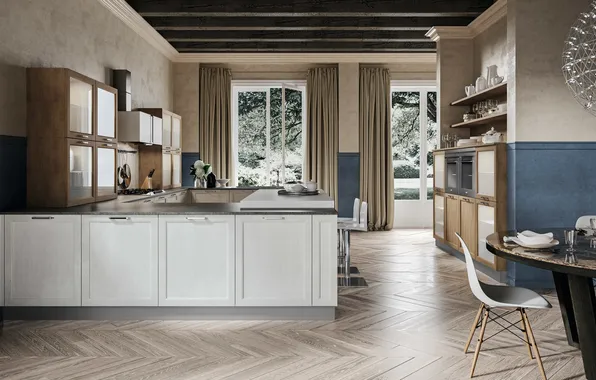 Style, Villa, interior, Italy, dining room, kitchen., dining area, Italian design