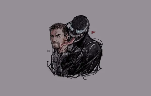 Love, background, minimalism, art, heart, serious, Venom, Venom