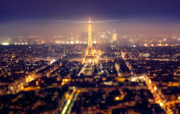 Night, city, the city, lights, Eiffel tower, Paris, home, Paris