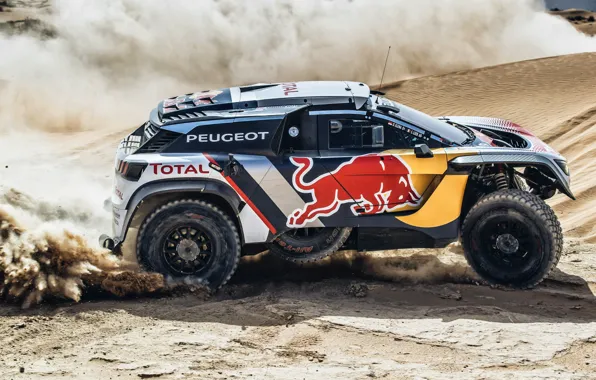Sand, Auto, Sport, Machine, Speed, Race, Skid, Peugeot