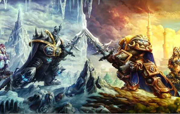 Picture warcraft, art, arthas, Sylvanas, Heroes of the Storm