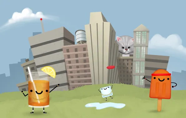 City, the city, juice, ice cream, juice, home, home, ice cream