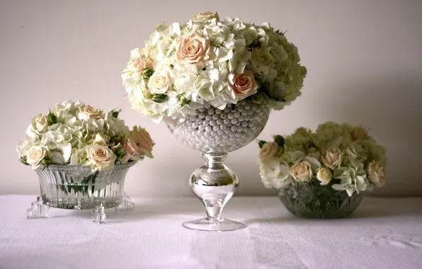 Flowers, beautiful, vase, beads