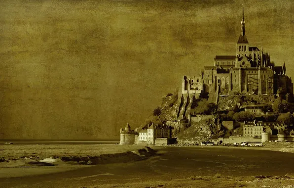 Picture castle, France, texture, Normandy, Mont-Saint-Michel