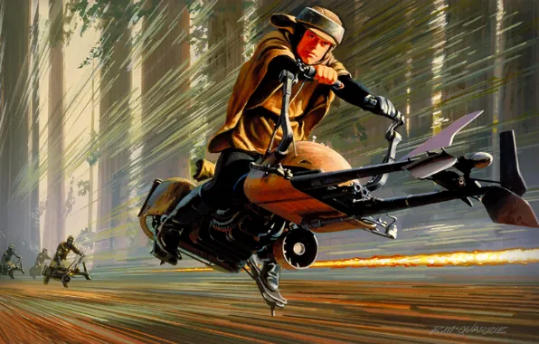 Picture Figure, Star Wars, Art, Star Wars, Movie, Speeder Bike