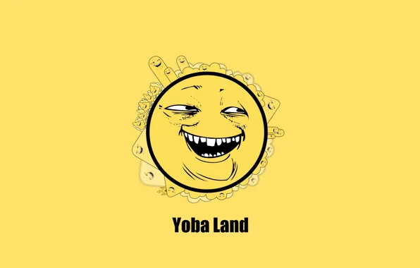 Smile, yellow background, sweet, snide cheese, Yoba, Crazy ball