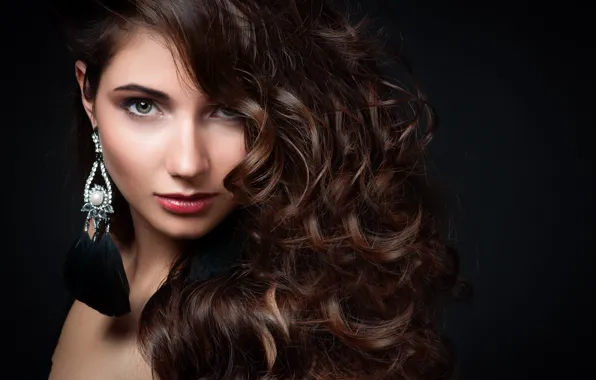 Picture face, model, portrait, makeup, girl, beautiful, brunette, Elena Kharichkina