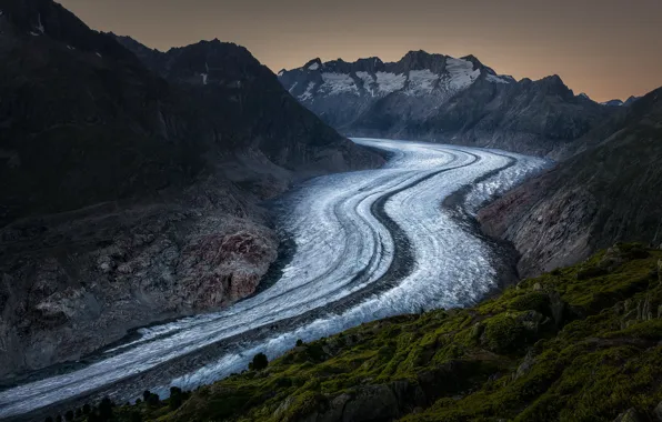 Winter, mountains, river