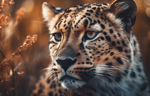 Look, face, portrait, leopard, AI art, neural network