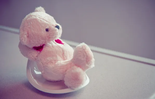 Picture pink, toy, heart, cute, bear, sitting, raspberry