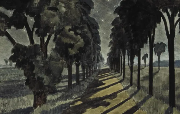 Moonlight, 1937, Charles Ephraim Burchfield, Along a Country Road