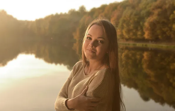 Autumn, smile, Girl