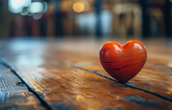 Love, holiday, red, heart, Board, heart, bokeh, Valentine's Day