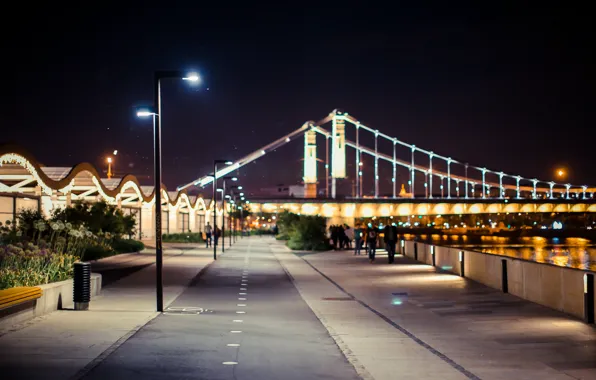 Light, night, the city, lights, lights, Park, Moscow, light