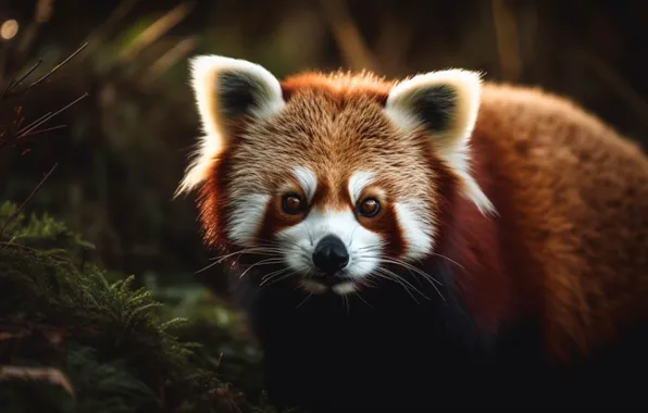 Look, pose, red Panda, face, red Panda, AI art, neural network