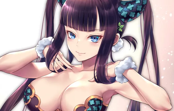 Girl, sexy, bra, cleavage, long hair, boobs, anime, beautiful