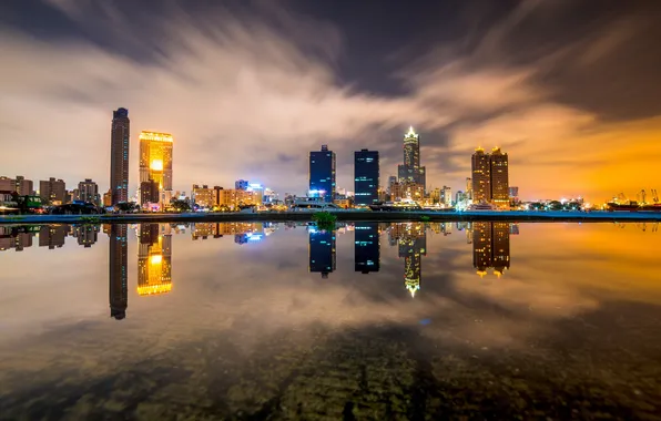 The sky, landscape, the city