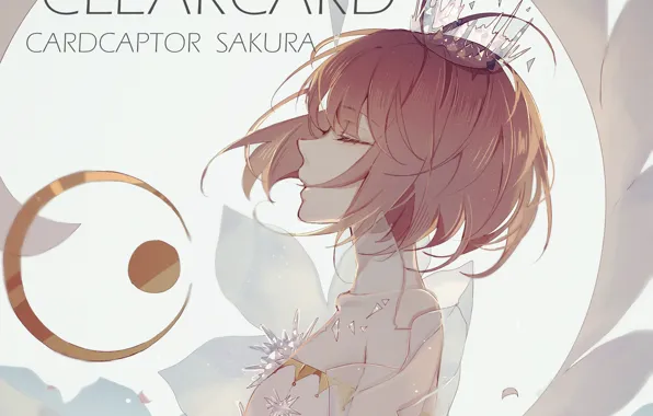 Wings, angel, anime, art, girl, Card Captor Sakura, Sakura - collector cards