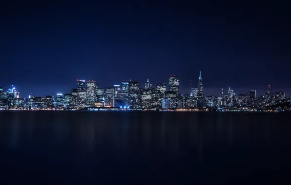 Picture City, Skyline, Island, Bay, Architecture, San-Francisco, Ligth, Nigth