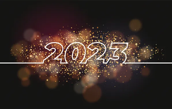 Background, figures, New year, date, bokeh, 2023, New Year 2023