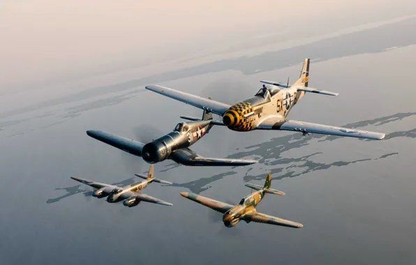 Aircraft, Chance Vought F4U Corsair, P-51 Mustang, De Havilland Mosquito, Curtiss P-40 Warhawk, Four legendary …