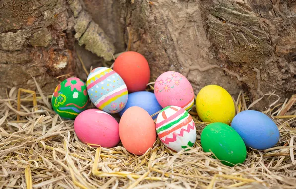 Eggs, spring, colorful, Easter, happy, spring, Easter, painted