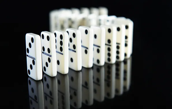 Picture white, reflection, black, Domino, zigzag