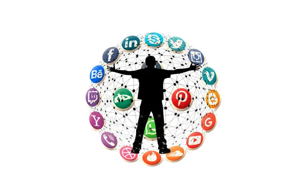 Background, people, Internet, link, logos, social network