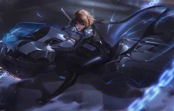 Picture Person 5, motorcycle, girl, Makoto Niijima