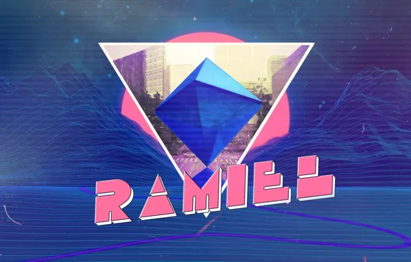 Mountains, Neon, Angel, Background, Triangle, Synthpop, Synth, Retrowave