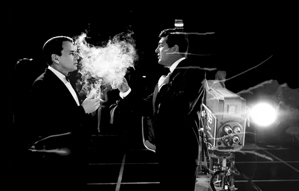 Picture retro, smoke, camera, cigarette, Martin, men, singer, TV