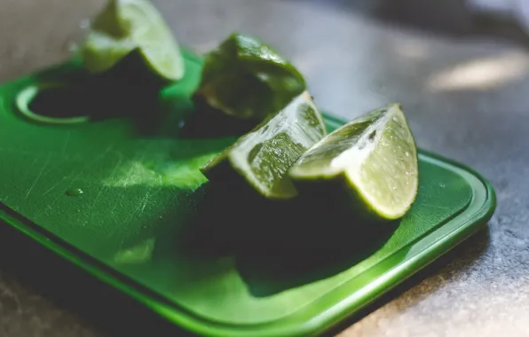 Green, citrus, Board, macro, lime