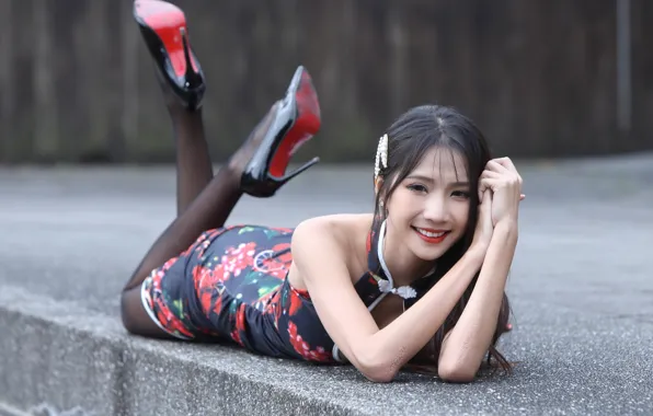 Pose, smile, Asian, cutie, beautiful girl, smile, beautiful girl, asian