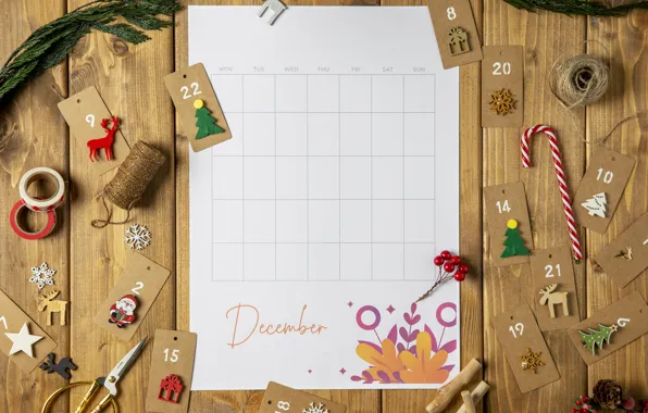 Texture, New year, calendar, table