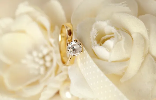 Picture flowers, ring, wedding, flowers, background, ring, soft, wedding