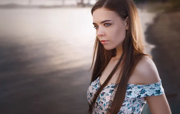 Water, girl, hair, dress, shoulders, Elena, Alexander Drobkov-Light