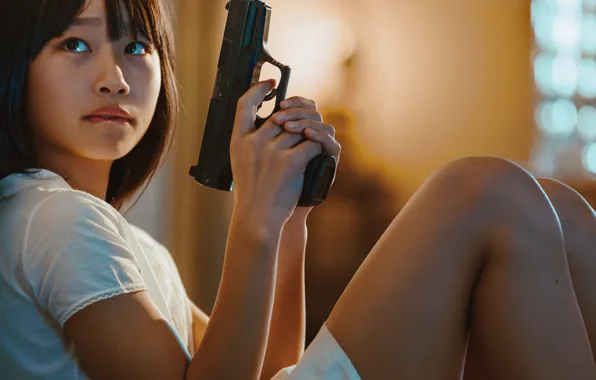 Gun, weapons, girl, Natsumi Hayashi