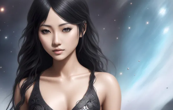Future, space, girl, fantasy, art, asian, digital art, fantasy art