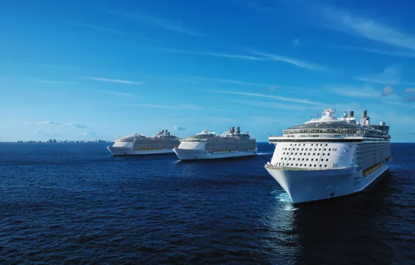 The ocean, Sea, The ship, Oasis of the Seas, Navy, Royal Caribbean International, Passenger ship, …