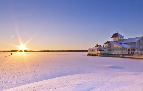 Picture winter, sunset, Finland, Finland, Raseborg, Raasepori, Tammisaari