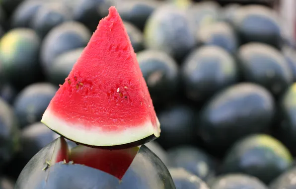 Background, watermelon, blur, slice
