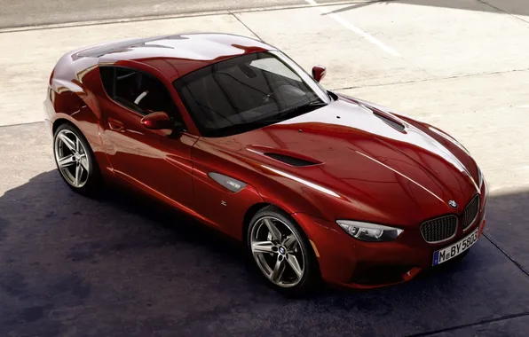 Red, coupe, shadow, BMW, BMW, Coupe, the front, Zagato