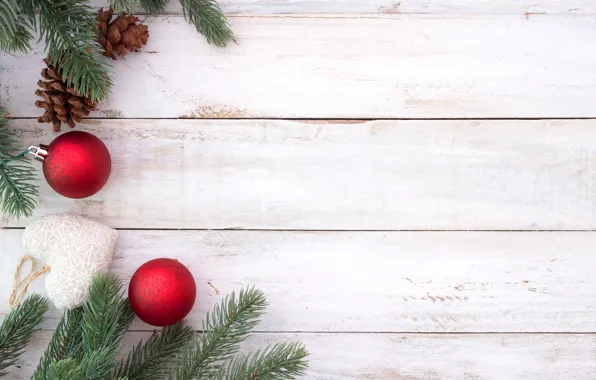 Toys, Balls, New year, Holiday, Fir-tree branches