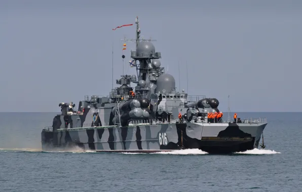 Navy, The black sea, Rocket ship, The Black Sea Fleet, &quot;Sandstorm&quot;, on vozdushnoi pillow