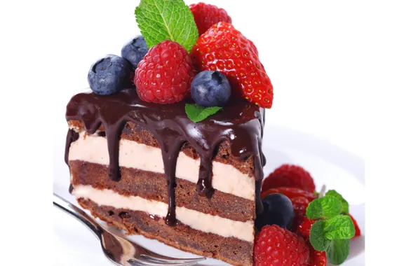 Picture raspberry, the sweetness, chocolate, blueberries, strawberry, cake, cake, cake