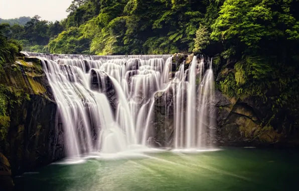 Picture forest, nature, waterfall, jungle, Taiwan, Shifen Waterfall