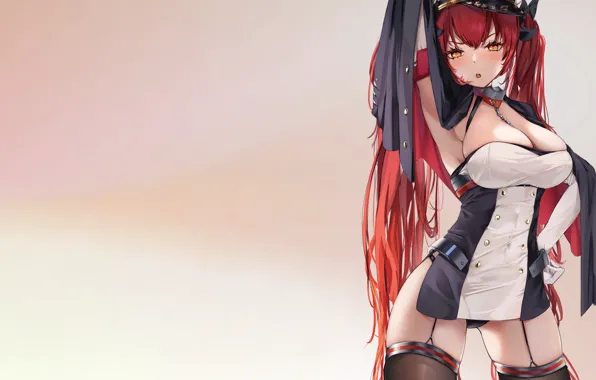 Picture girl, sexy, lingerie, cleavage, panties, thighhighs, long hair, dress