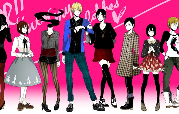 Style, girls, guys, characters, Durarara, Durarara