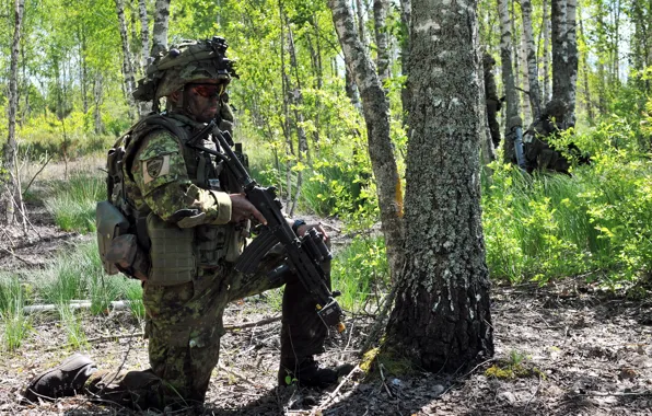 Picture weapons, soldiers, Estonian Defence Forces