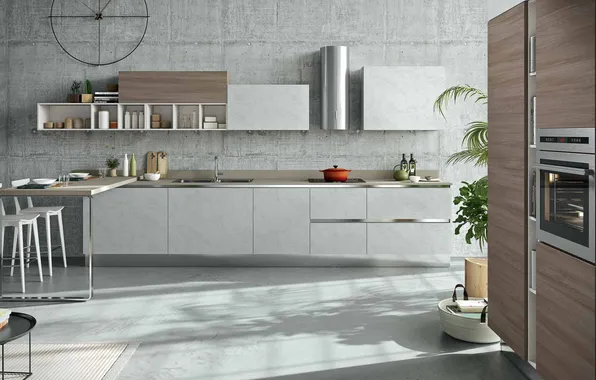 Style, Villa, interior, Italy, kitchen, dining room, dining area, Italian design